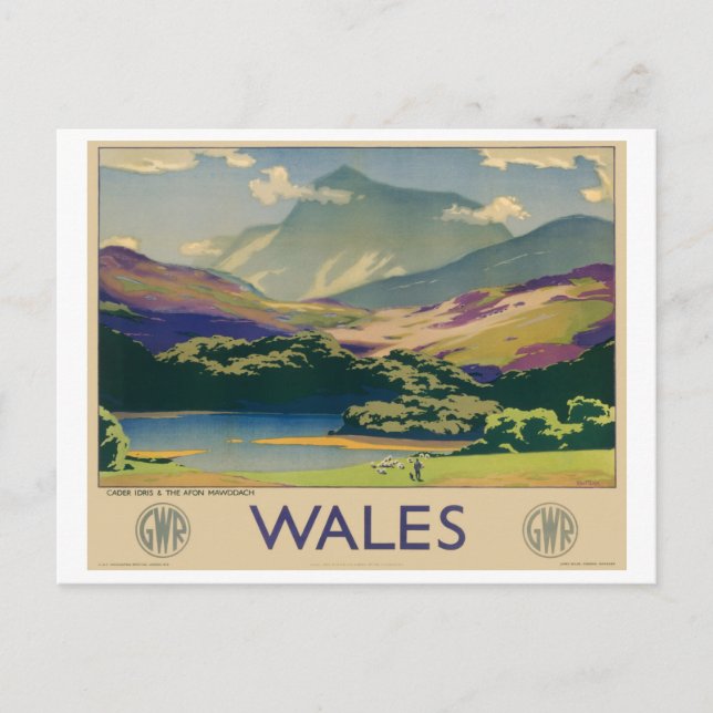 Wales Vintage Travel Poster Postcard (Front)