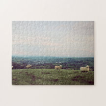 Wales Vintage View Landscape Sheep Welsh Horizon