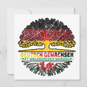 Wales Walisisch Deutsch Deutschland Baum Wurzel Card