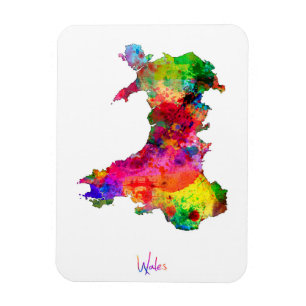 Wales Watercolor Map Magnet