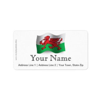Wales Waving Flag Label