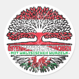 Wales Welisch Österreichische Baum Classic Round Sticker