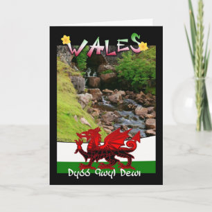Wales, Welsh card saying Dydd Gwyl Dewi