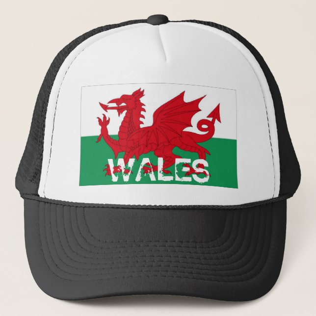 Wales welsh cymru flag souvenir hat (Front)