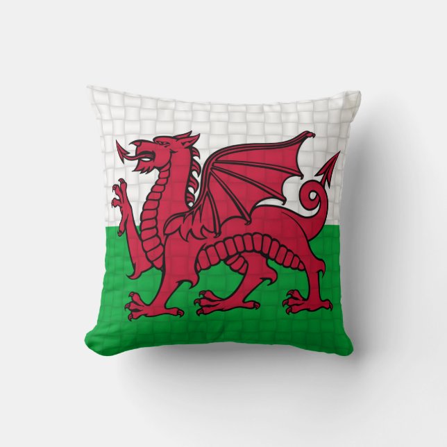 Wales Welsh flag cymru dragon Cushion (Front)
