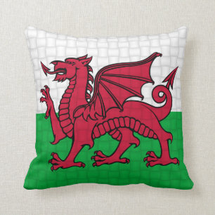 Wales Welsh flag cymru dragon Cushion