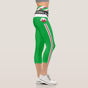 Wales & Welsh Flag fashion CYMRU, Fitness, Sports  Capri Leggings