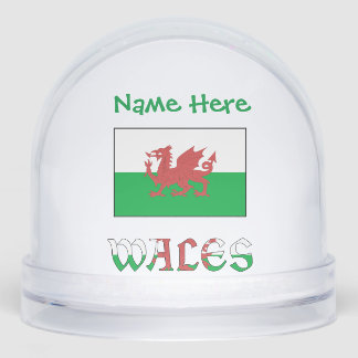 Wales Welsh Flag Green Personalisation  Snowglobe