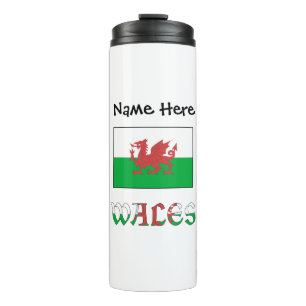 Wales Welsh Flag Personalised Thermal Tumbler