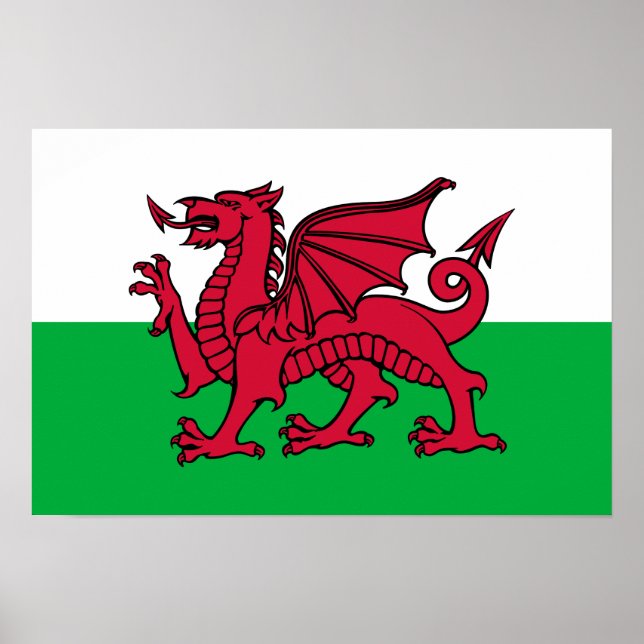 Wales -Welsh Flag Poster (Front)