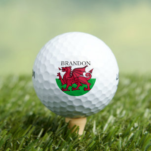Wales Welsh Red dragon Cymru Flag Travel Golf Balls