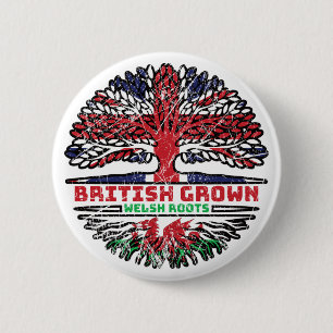 Wales Welsh Uk United Kingdom British Tree Roots 6 Cm Round Badge
