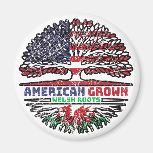Wales Welsh US American USA United States Tree Magnet
