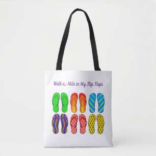 Walk a mile in my Flip Flops Tote Bag