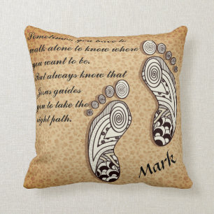 Walk Alone Doodle Feet  Pillow