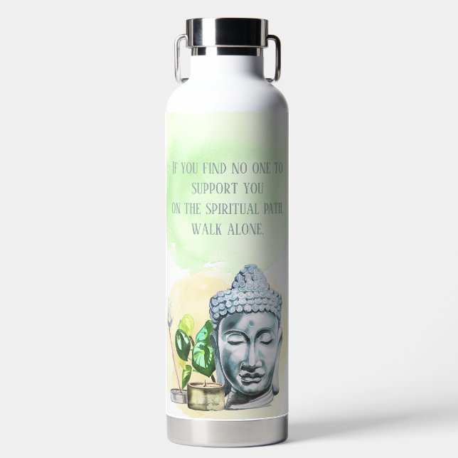 Walk Alone Watercolor Water Bottle (Front)