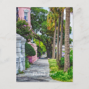 Walk Along Rainbow Row Thank You Postcard