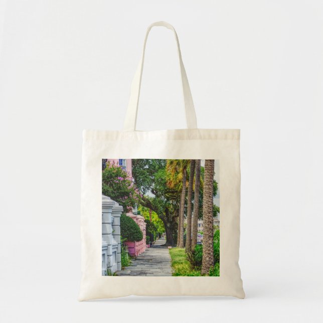 Walk Along Rainbow Row Tote Bag (Front)