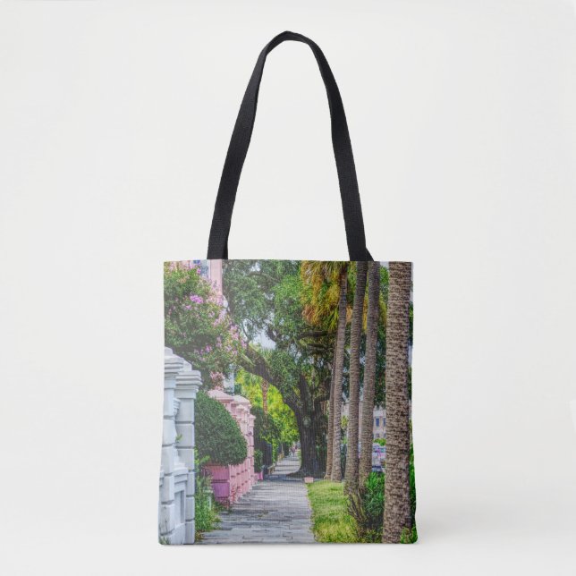 Walk Along Rainbow Row Tote Bag (Front)