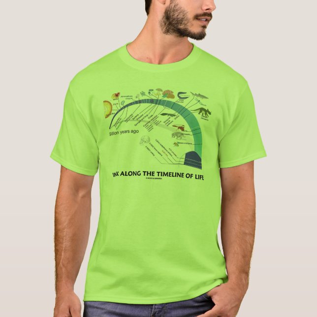 Walk Along The Timeline Of Life Biology Evolution T-Shirt (Front)