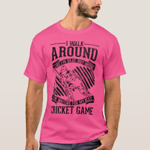 Walk Around Okay Waiting For Next Game Funny Crick T-Shirt