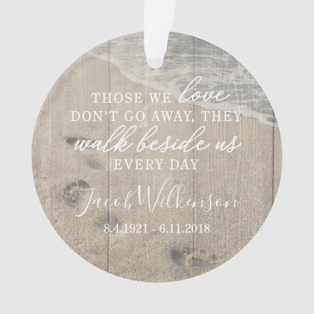 Walk Beside Us Memorial Acrylic Photo Ornament (Front)