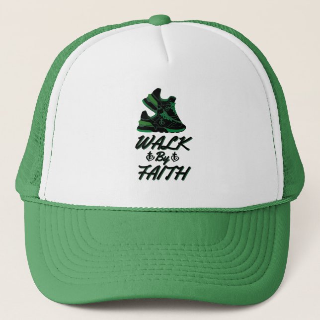 Walk By Faith Bible Quote Trucker Hat (Front)