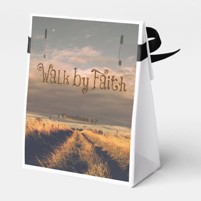 Walk by Faith Bible Verse Scripture Favour Box (Back Side)