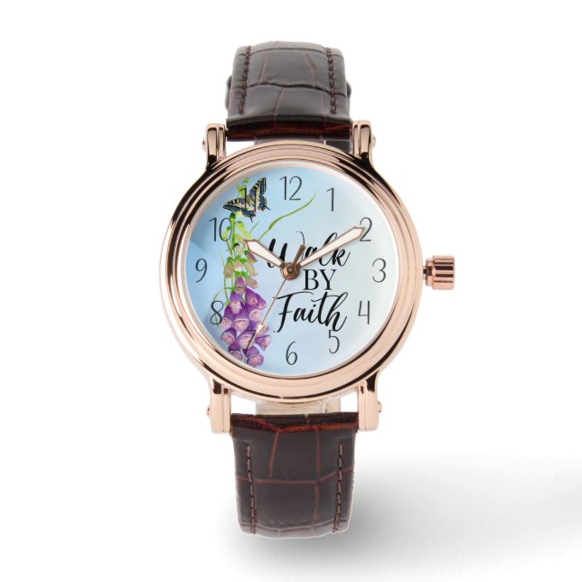 Walk by faith Bible Verse Watch (Front)