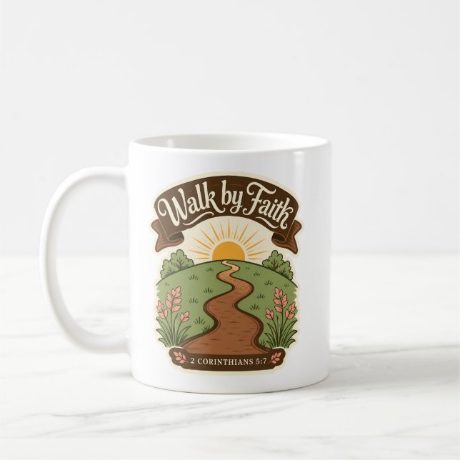 Walk by Faith Christian  Coffee Mug (Left)