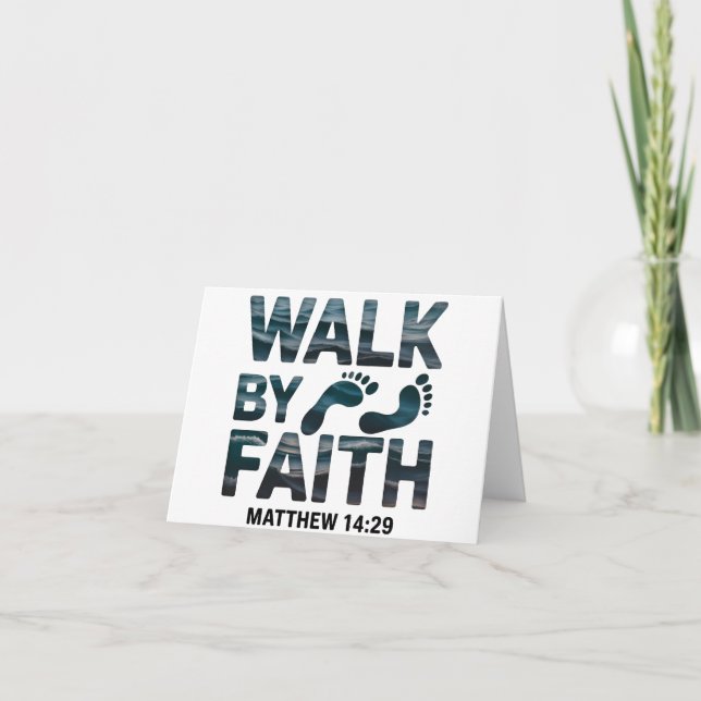 Walk By Faith Christian Ocean  Thank You Card (Front)