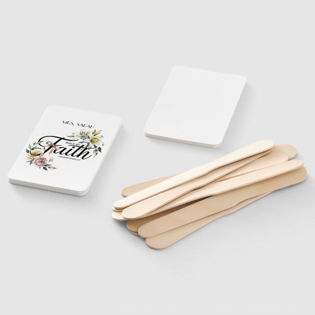 “Walk by Faith Floral Scripture Design  Hand Fan (Non-assembled)