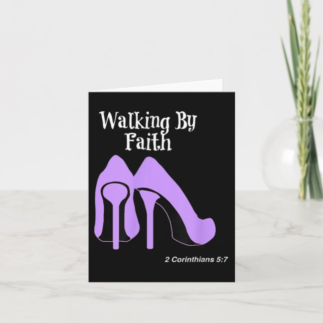 Walk By Faith Graphic Christian Design With Purple Card (Front)