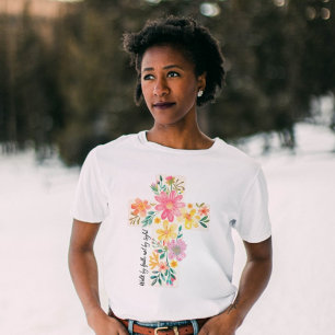Walk By Faith Jesus is Light Floral Cross Tri-Blend Shirt