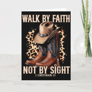 Walk By Faith Not By Sight Cowboy Cowgirl Western Card