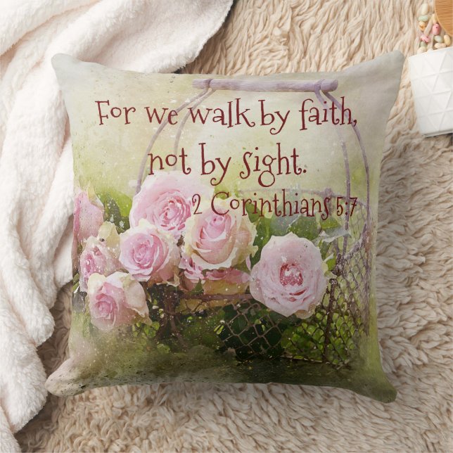 Walk by Faith Not by Sight Throw Pillow Decor (Blanket)