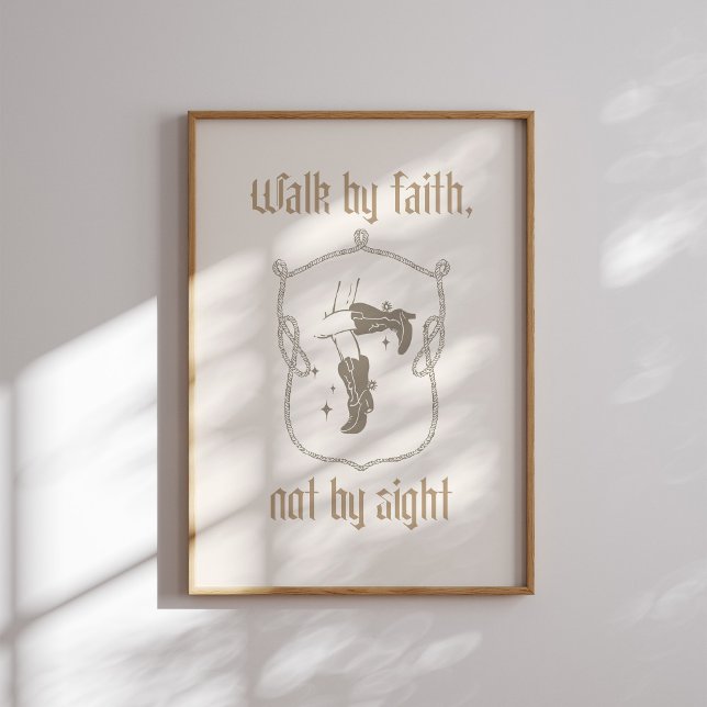 Walk by Faith Not by Sight Western Cowgirl Bible Poster (Creator Uploaded)