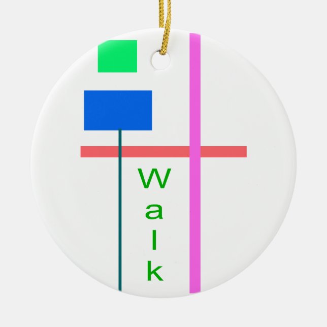 Walk Ceramic Tree Decoration (Front)