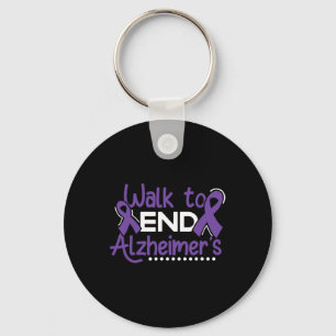 Walk Dementia Warrior Purple Ribbon Awareness  Key Ring