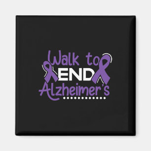 Walk Dementia Warrior Purple Ribbon Awareness Magnet