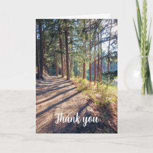 Walk Down Forest Tree Path Thank You Card