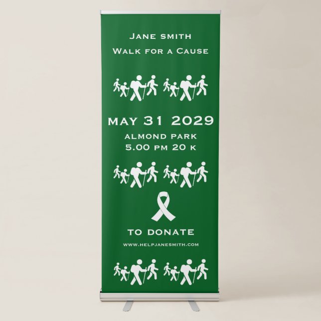 Walk For A Cause Raise Funds Retractable Banner (Front)