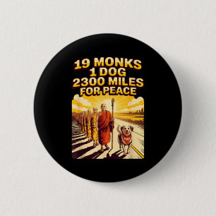 Walk For Peace Buddhist Monks Artwork 6 Cm Round Badge