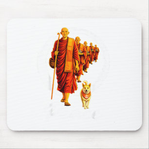 Walk for peace buddhists monks peace aloka dog men mouse mat