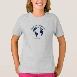 Walk For The World T-Shirt - Girls Light Grey