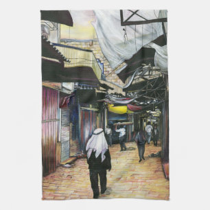 Walk Home through Antiquity, Jerusalem Tea Towel