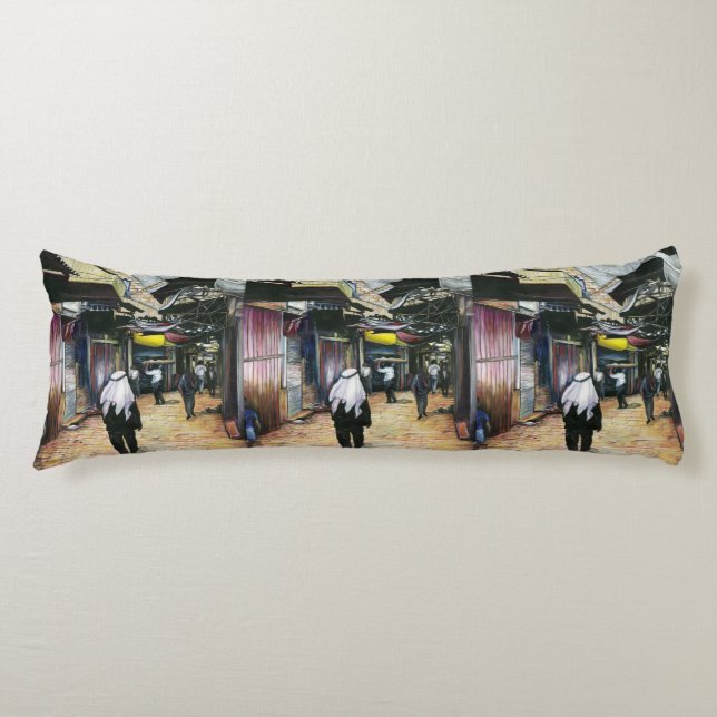 Walk Home through Antiquity, Old Jerusalem Body Cushion (Front)