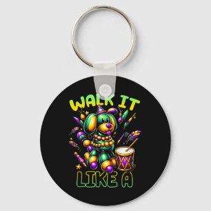 Walk I Ts Like A Bead Dog Mardi Gras Fattuesday Ne Key Ring