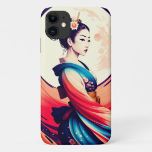 Walk In The Moonlight Japanese Geisha iPhone 11 Case