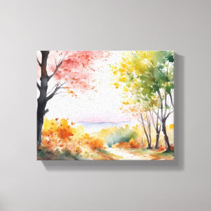 Walk in the Woods: A Watercolor Journey Canvas Print